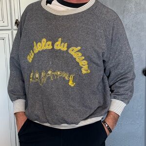 Vintage Y2k gray graphic French au dela du desert sweatshirt crewneck 2x